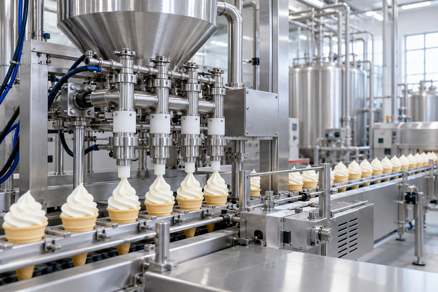 Illustrative ice cream production equipment